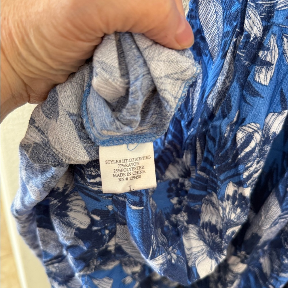 Blue Floral Midi Sundress with Spaghetti Straps - Picture 4 of 5
